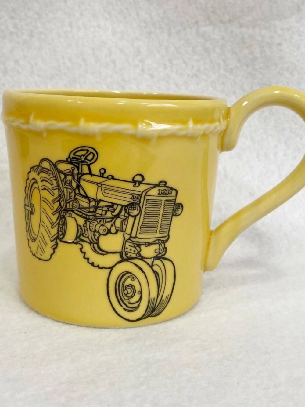 Farm Tractor and Barbed Wire Yellow Coffee Mug Appletree Design by Ron Knox